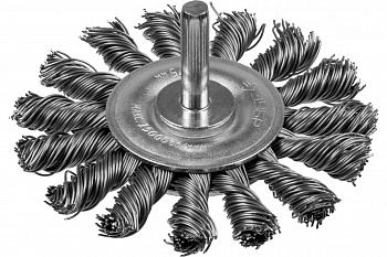 Щетка дисковая ПРОФЕССИОНАЛ (75 мм; 0.5 мм; жгутированная стальная проволока) для дрели Зубр 3522-075_z02