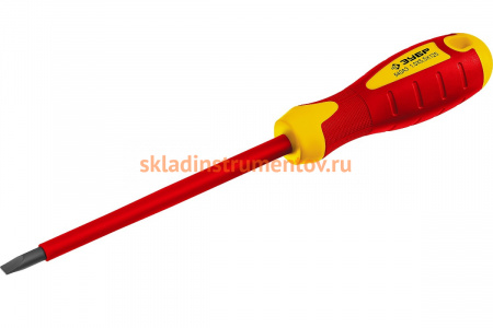 Диэлектрическая отвертка Зубр до 1000В ПРОФИ Cr-V  SL 5.5 x 125 мм 25261-5.5-125_z01