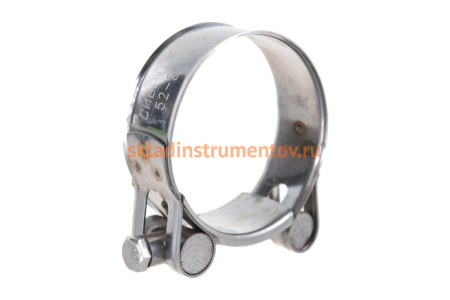 Металлические хомуты СИБРТЕХ, силовые, 52-55мм, ширина 22мм, шарнирный, W4, 2шт 475413