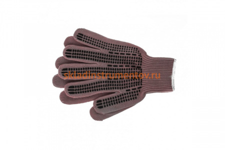 Трикотажные перчатки СИБРТЕХ, акрил, ПВХ гель Протектор, коралл, оверлок, 68668