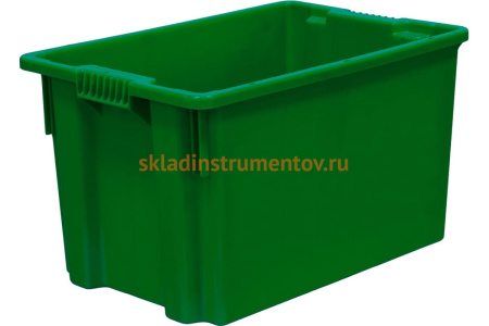 Ящик Тара.ру п/э 600х400х350 сплошной, зелёный 07718