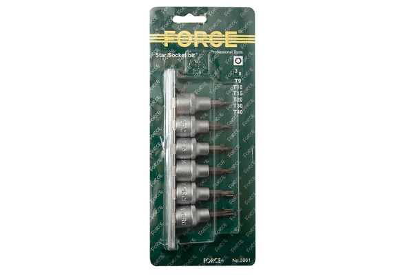 Набор головок 3/8" TORX 6 шт. FORCE 3061