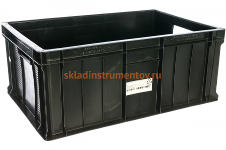 Мясной сплошной ящик, 600x400x250мм, черный, вес 2.2 кг Тара.ру 00912