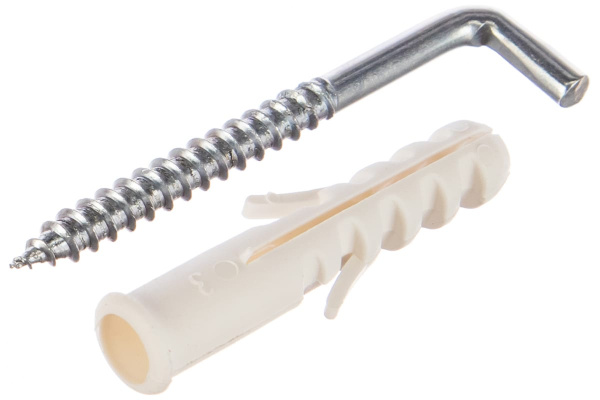 Распорный дюбель Зубр МАСТЕР тип ЕВРО с шурупом-крюком, 10х50 / 6х65 мм, 4 шт 30676-10-50