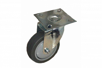 Колесо темно-серая мягкая гладкая резина поворотное SCG25 50 мм MFK-TORG 8053050М