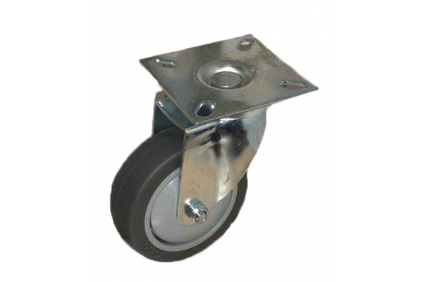 Колесо темно-серая мягкая гладкая резина поворотное SCG25 50 мм MFK-TORG 8053050М