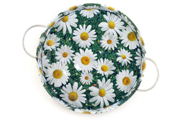 Круглый садовый поднос Центроинструмент РОМАШКИ 1201-1