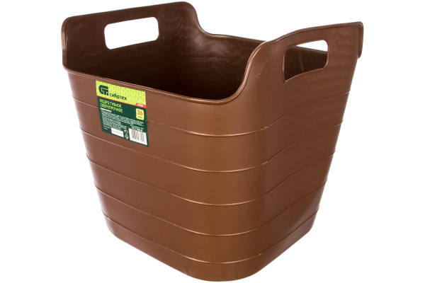 Гибкое сверхпрочное ведро 26 л, коричневое СИБРТЕХ 67509