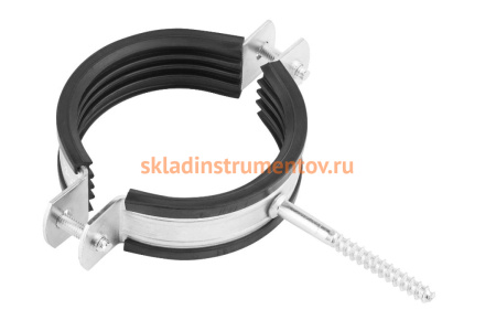 Трубный оцинкованный хомут с шурупом Зубр  2 1/2", 100 штук 37854-73-82-100