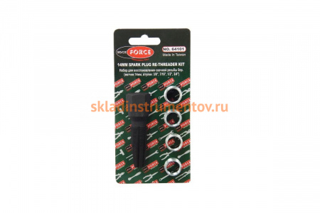 Слесарный набор для восстановления резьбы свечи зажигания 5 предметов ROCKFORCE RF-64101