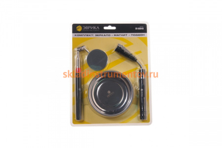 Набор: зеркало телескопическое круглое, 50 мм/ магнит телескопический с подсветкой до 2,2 кг. ЭВРИКА ER-53043