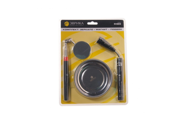 Набор: зеркало телескопическое круглое, 50 мм/ магнит телескопический с подсветкой до 2,2 кг. ЭВРИКА ER-53043