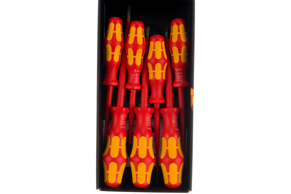 Набор VDE отверток WERA 160 iSS/7 Kraftform Plus Серия 100 с зауженным стержнем, 7 пр. WE-135961