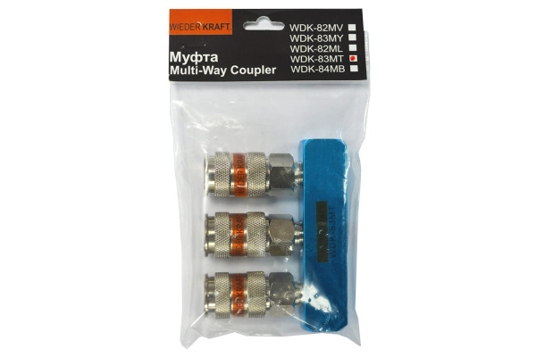 Разветвитель пневматический (1/4"; рапид EURO) WIEDERKRAFT WDK-83MT