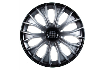 Колесные колпаки Airline 16 Волтек+, серебристо-черные, 2 шт. AWCC-16-15