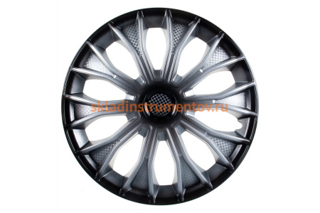 Колесные колпаки Airline 16 Волтек+, серебристо-черные, 2 шт. AWCC-16-15