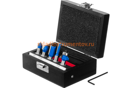 Набор фрез по дереву (5 шт; хвостовик 8 мм) Зубр 28795-H5