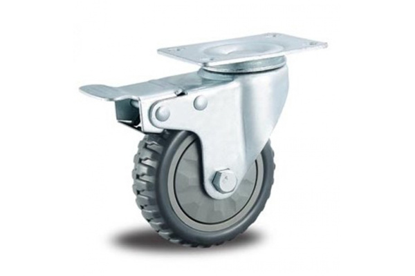 Колесо промышленное литое поворотное 125 мм с тормозом MFK-TORG 4003125-ЛИТ