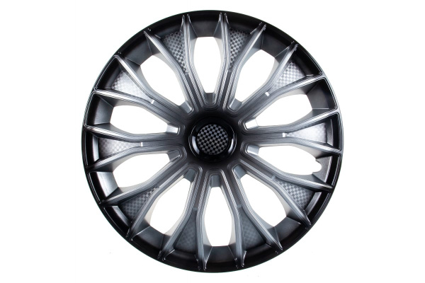 Колесные колпаки Airline 16 Волтек+, серебристо-черные, 2 шт. AWCC-16-15