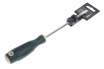 Шлицевая магнитная отвертка ROCKFORCE Profi S2 SL6.5х150мм на пластиковом держателе RF-70165150
