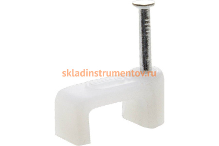 Прямоугольная скоба STAYER для крепления кабеля 5 мм с оцинкованным гвоздем 100 шт. 4511-05