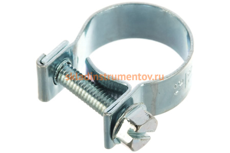 Металлические хомуты СИБРТЕХ, MINI 16-18мм, ширина 9мм, винтовой, W1, 2шт 47506