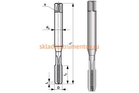 Метчик, машинный DIN 371, HSS M 8х1,25 мм Bucovice Tools 101080