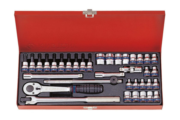 Набор шестигранных торцевых головок с принадлежностями 3/8", 6-19мм 36шт KING TONY 3534MR