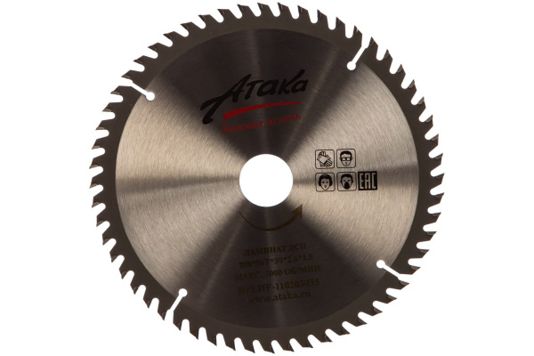 Диск пильный (200 мм; 56T; 30 мм) по ламинату и дсп профи АТАКА 8078030