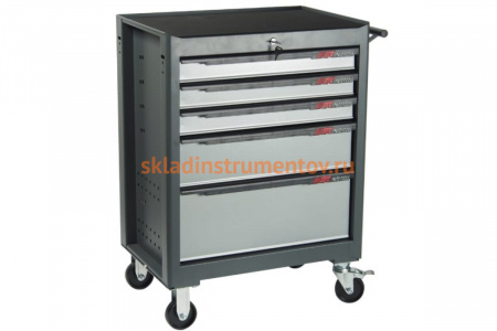 Инструментальная тележка (5 секций, серая, на колесах) JTC-S1065