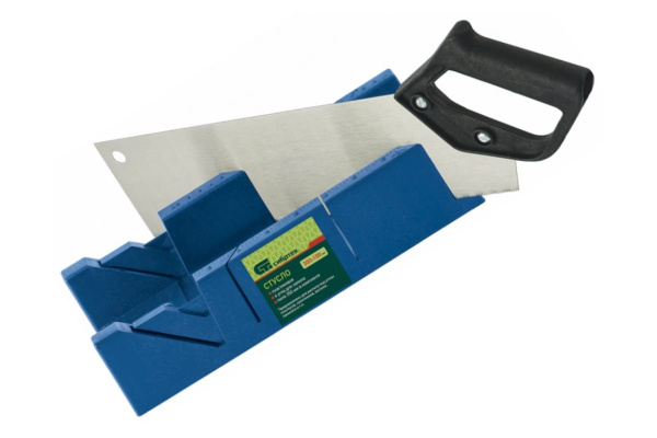 Пластиковое стусло + пила 350мм, синее, 4 угла для запила СИБРТЕХ 22536