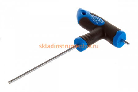 Т-образный 6-гранный ключ с шаром и прорезиненной рукояткой ROCKFORCE H2.5x75мм RF-765025G