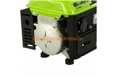 Бензиновый генератор СИБРТЕХ БС-950 0,8 кВт 230 В, 2-х такт, 4 л, ручной стартер 94665