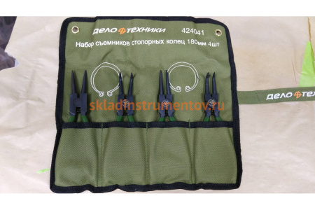Набор съемников стопорных колец 180 мм х 4 шт тетрон ДТ/16 Дело Техники 424041