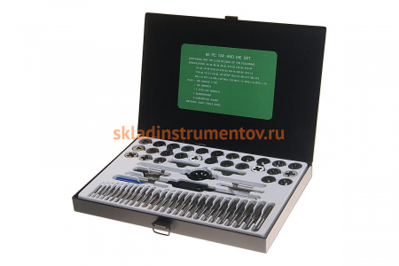 Метрический и дюймовый набор метчиков и плашек ROCKFORCE 60 предметов RF-M060-3