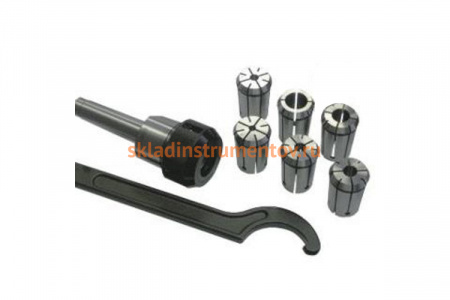 Патрон цанговый МТ2 с набором цанг для фрезерного станка К-412 Энкор 23480