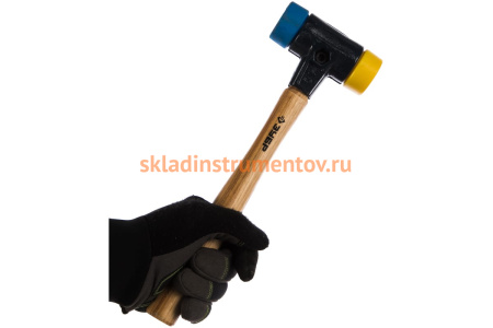 Многофункциональный, сборочный молоток ручка из ясеня, сменные бойки, для металлообработки, 700г, 40мм Зубр "ЭКСПЕРТ" 2044-40