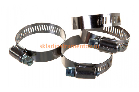 Хомуты Зубр ЭКСПЕРТ нержавеющая сталь, просечная лента 12 мм, 19-44 мм, 4 шт 37815-019-44-4