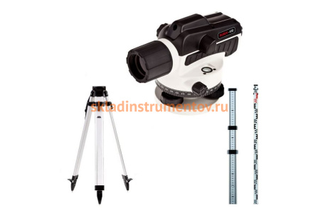 Комплект ADA: нивелир Ruber 32 с поверкой + рейка STAFF 3 + штатив на клипсах Light А00201_К1