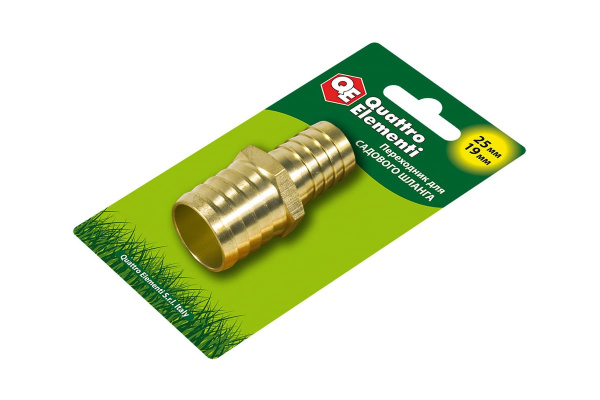 Адаптер соединитель шлангов ёлочка (25 - 19 мм; латунь) QUATTRO ELEMENTI 771-923