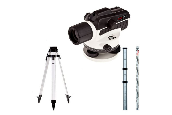 Комплект ADA: нивелир Ruber 32 с поверкой + рейка STAFF 3 + штатив на клипсах Light А00201_К1