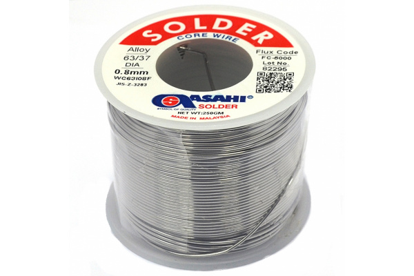 Припой (0.8 мм, 0.25 кг, Sn63/Pb37, FC5000 флюс RMA) ASAHI 00-00000067