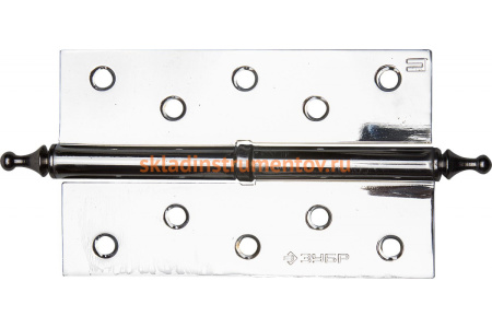 Дверная разъемная петля Зубр Эксперт 1 подшипник цвет хром CP левая с крепежом 125x75x2.5 мм 2 шт. 37605-125-2L