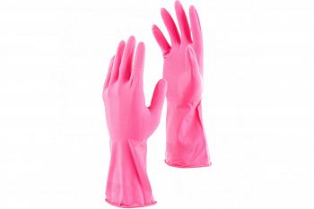 Хозяйственные латексные перчатки СИБРТЕХ, c хлопковым напылением, размер M 67947