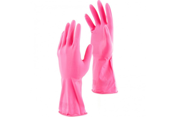 Хозяйственные латексные перчатки СИБРТЕХ, c хлопковым напылением, размер XL 67949