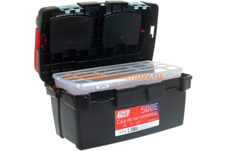 Ящик для инструментов 500x295x270мм + лоток + органайзер + 2 съемных органайзера Tayg 166006