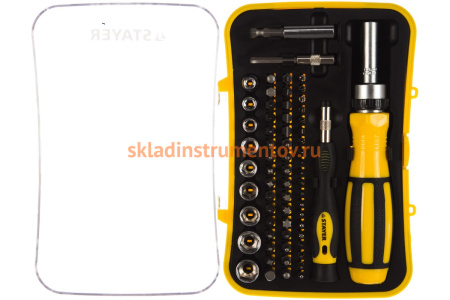 Набор насадок с реверсивной отверткой 65 предметов STAYER MASTER 25310-H65