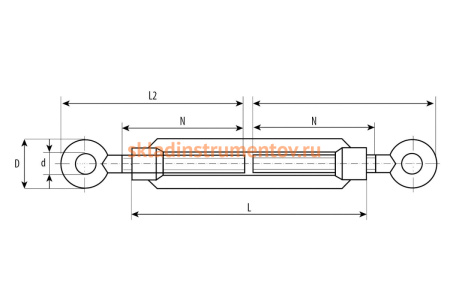 Талреп Зубр DIN 1480, кольцо-кольцо, оцинкованный, кованая натяжная муфта, М12, ТФ5, 4 шт 4-304375-12 Талреп Зубр DIN 1480, кольцо-кольцо, оцинкованный, кованая натяжная муфта, М12, ТФ5, 4 шт 4-304375-12
