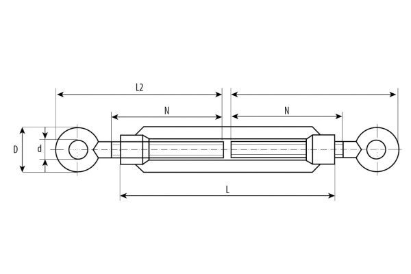 Талреп Зубр DIN 1480, кольцо-кольцо, оцинкованный, кованая натяжная муфта, М12, ТФ5, 4 шт 4-304375-12 Талреп Зубр DIN 1480, кольцо-кольцо, оцинкованный, кованая натяжная муфта, М12, ТФ5, 4 шт 4-304375-12