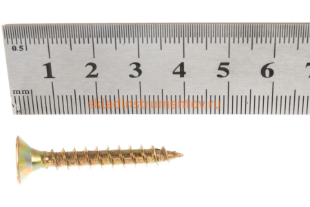 Универсальные шурупы для дерева, ДСП и ДВП Зубр желтопассивированные, PZ, 6,0x40 мм, ТФ0, 2500 шт 4-300390-60-040